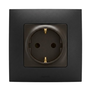 Legrand - Presa domestica SCHUKO con cornice NILOE 250V nera