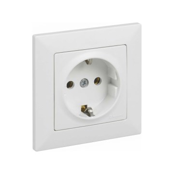 Legrand - Presa domestica SCHUKO con cornice SUNO 250V bianca