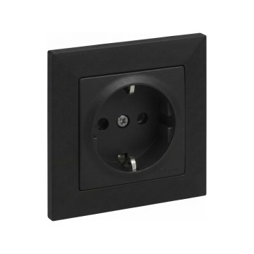 Legrand - Presa domestica SCHUKO con cornice SUNO 250V nera