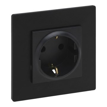 Legrand - Presa domestica SCHUKO con placca NILOE STEP 250V nera