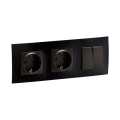 Legrand - presa domestica SCHUKO doppia e interruttore doppio serie n. 5 con placca NILOE 250 V bianco