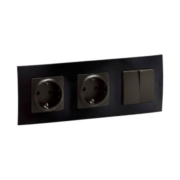 Legrand - presa domestica SCHUKO doppia e interruttore doppio serie n. 5 con placca NILOE 250 V bianco