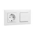 Legrand - Presa domestica SCHUKO e interruttore unipolare n. 1 con placca NILOE STEP 250V bianco