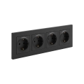 Legrand - Presa domestica SCHUKO quadrupla con placca NILOE STEP 250V nera