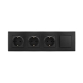 Legrand - Presa domestica SCHUKO tripla con interruttore unipolare n. 1 e cornice 250V NILOE nero