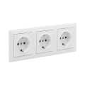 Legrand - Presa domestica tripla SCHUKO con cornice SUNO 250V bianca
