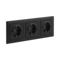 Legrand - Presa domestica tripla SCHUKO con cornice SUNO 250V nera