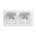 Legrand - Presa doppia da esterno per uso domestico con placca NILOE STEP 250V IP44 bianca
