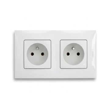 Legrand - Presa doppia domestica con cornice NILOE 250 V bianca