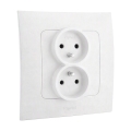 Legrand - Presa doppia domestica con cornice NILOE 250V bianca