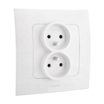 Legrand - Presa doppia domestica con cornice NILOE 250V bianca