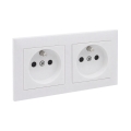 Legrand - Presa doppia domestica con cornice SUNO 250V bianca