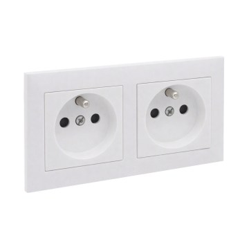 Legrand - Presa doppia domestica con cornice SUNO 250V bianca