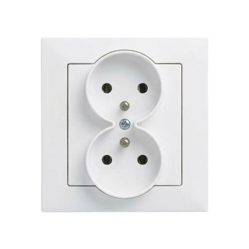 Legrand - Presa doppia domestica con cornice SUNO 250V bianca