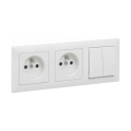 Legrand - Presa doppia domestica e doppio interruttore in serie č. 5 con cornice SUNO 250V bianca
