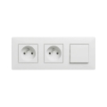 Legrand - Presa doppia domestica e interruttore unipolare n. 1 con cornice NILOE STEP 250V bianca
