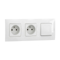 Legrand - Presa doppia domestica e interruttore unipolare n. 1 con placca NILOE 250 V bianco