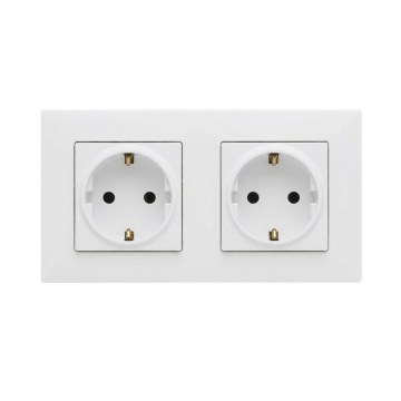 Legrand - Presa doppia domestica SCHUKO con cornice NILOE STEP 250V bianca