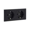 Legrand - Presa doppia domestica SCHUKO con placca SUNO 250V nera