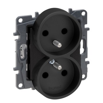 Legrand - Presa doppia domestica senza cornice 250V/16A NILOE STEP nera