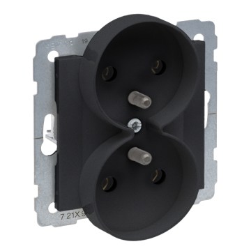Legrand - Presa doppia domestica senza placca 250V/16A SUNO nera
