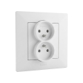 Legrand - Presa doppia per uso domestico con placca NILOE STEP 250V bianca