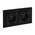 Legrand - Presa esterna doppia per uso domestico con cornice NILOE STEP 250V IP44 nera