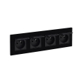 Legrand - Presa esterna quadrupla per uso domestico con cornice NILOE STEP 250V IP44 nera