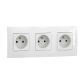 Legrand - Presa tripla domestica con cornice NILOE 250V bianca
