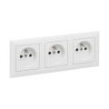 Legrand - Presa tripla domestica con cornice SUNO 250V bianca