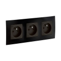 Legrand - Presa tripla domestica con placca NILOE 250V nera