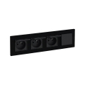 Legrand - Presa tripla domestica e interruttore unipolare n. 1 con cornice NILOE STEP 250V nera