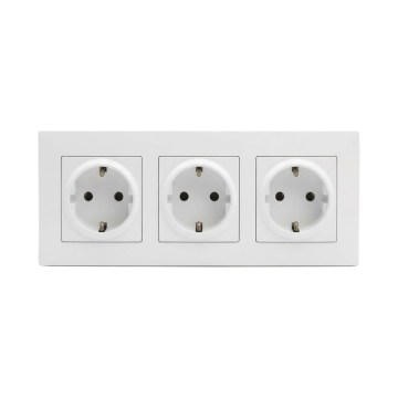 Legrand - Presa tripla domestica SCHUKO con cornice NILOE STEP 250V bianca