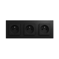 Legrand - Tripla presa domestica con cornice NILOE STEP 250V nera