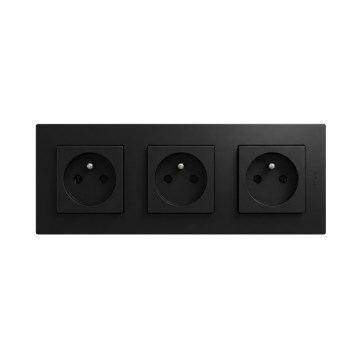 Legrand - Tripla presa domestica con cornice NILOE STEP 250V nera