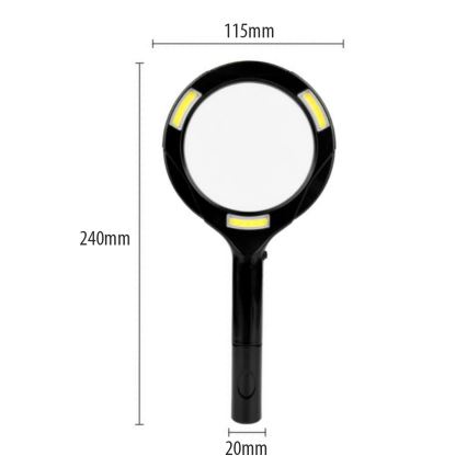 Lente d'ingrandimento LED 3× con illuminazione LED/3W/2xAA IP22