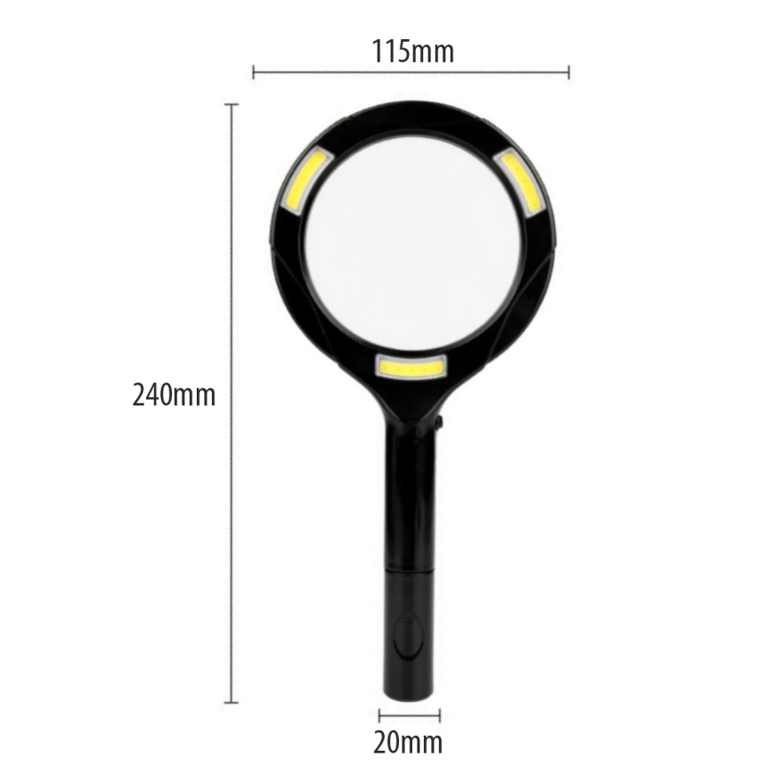 Lente d'ingrandimento LED 3× con illuminazione LED/3W/2xAA IP22