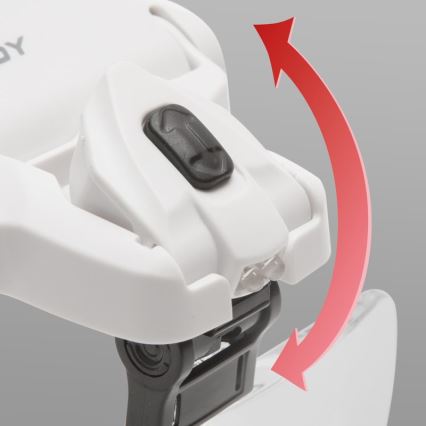 Lente d'ingrandimento per la fronte con illuminazione a LED 3xAAA + set di lenti