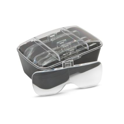 Lente d'ingrandimento per la fronte con illuminazione a LED 3xAAA + set di lenti
