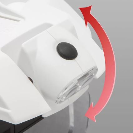 Lente d'ingrandimento per la fronte con illuminazione a LED 3xAAA + set di lenti