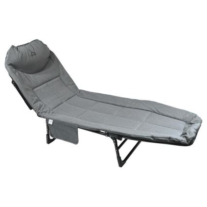 Lettino da campeggio pieghevole e regolabile grigio