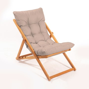 Lettino da giardino beige/faggio