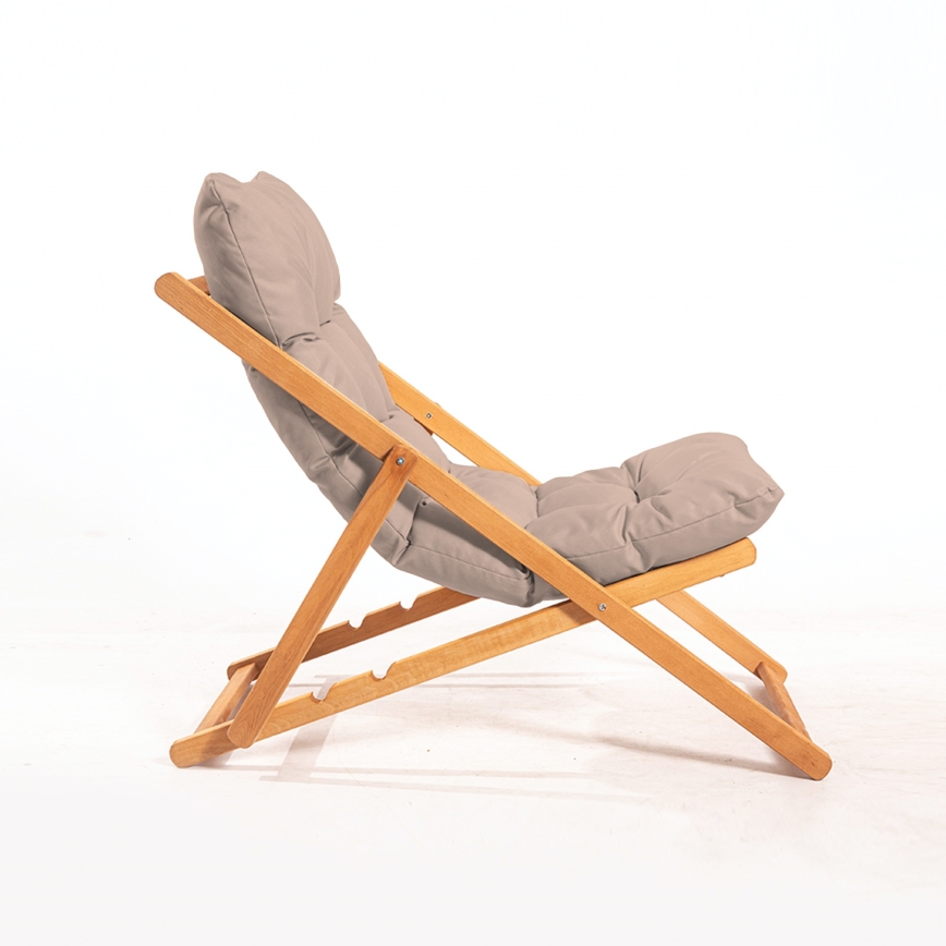Lettino da giardino beige/faggio