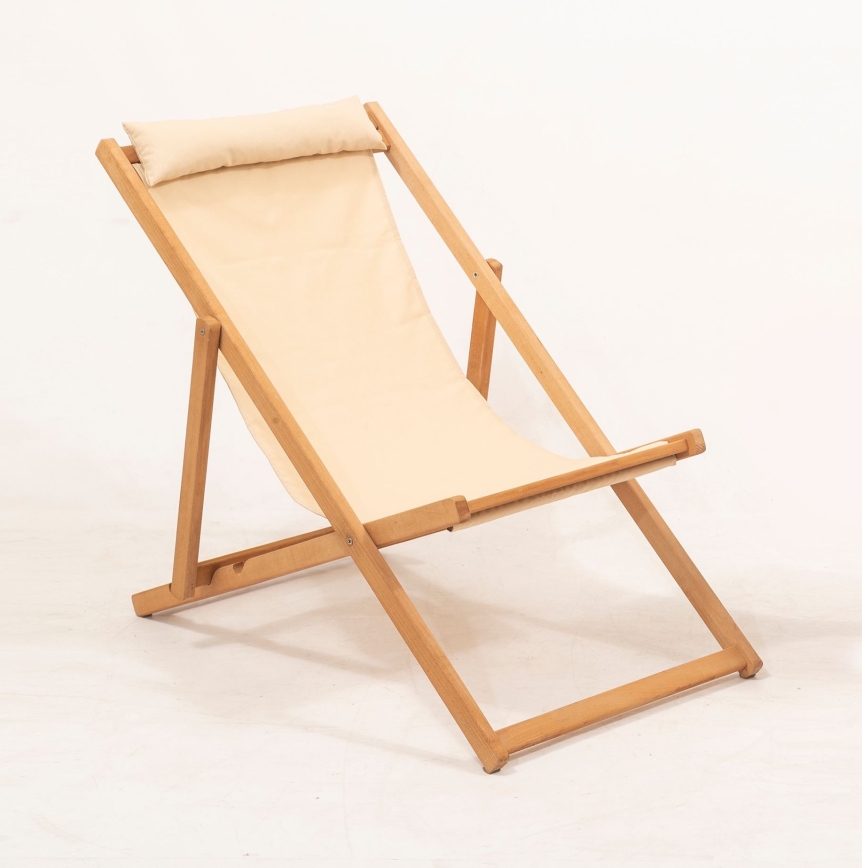 Lettino da giardino beige/hornbeam