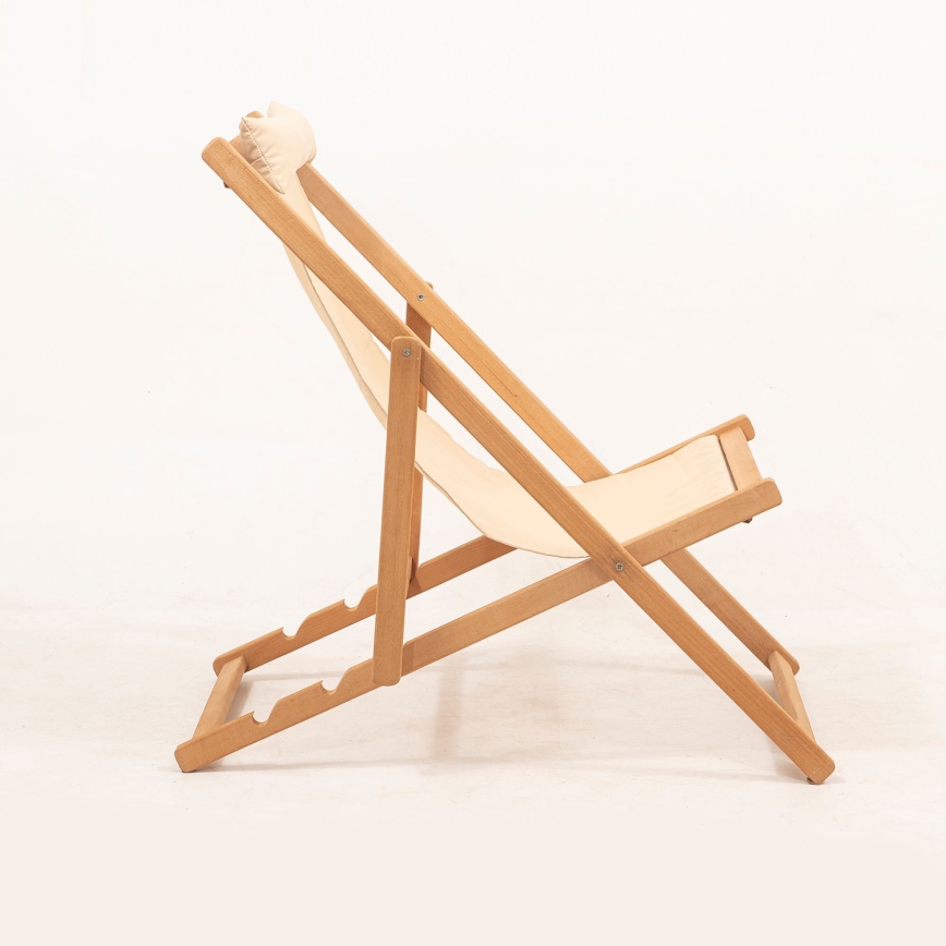 Lettino da giardino beige/hornbeam
