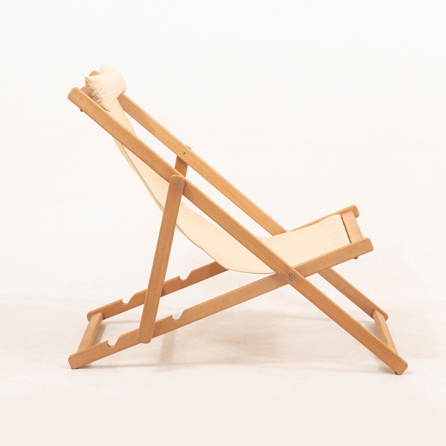 Lettino da giardino beige/hornbeam