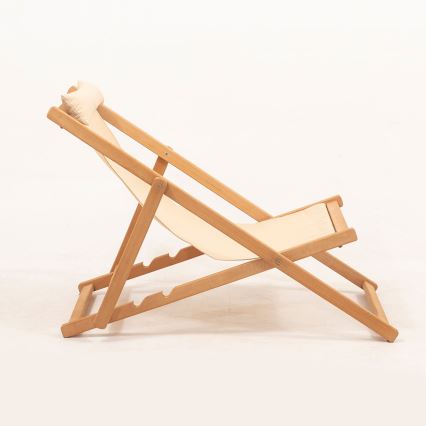 Lettino da giardino beige/hornbeam