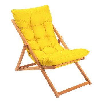 Lettino da giardino giallo/faggio