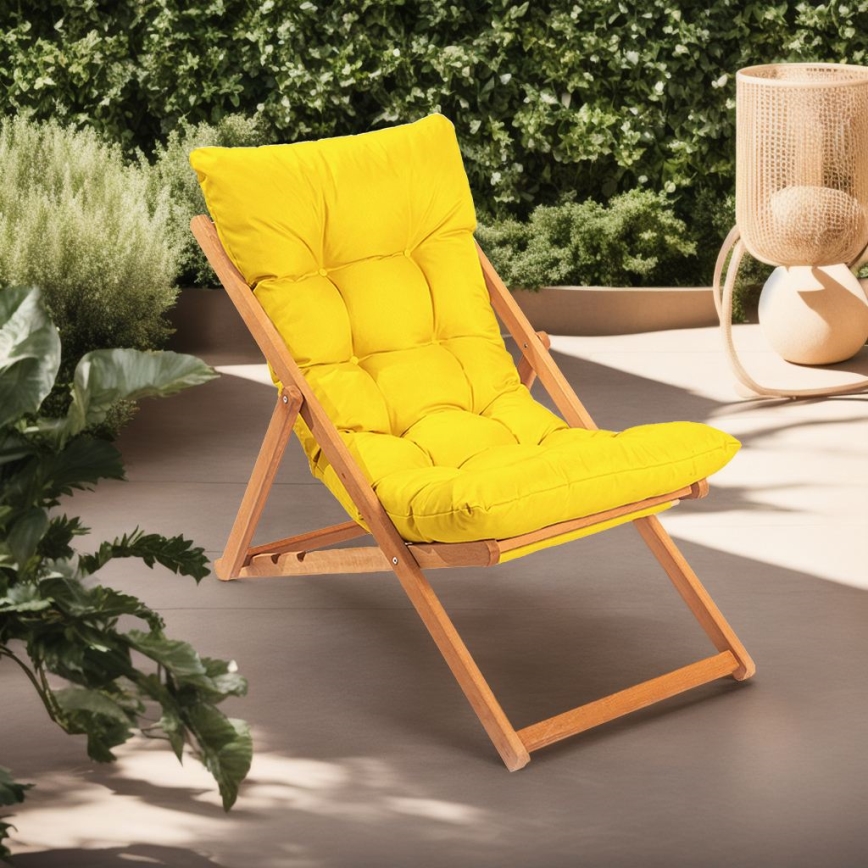 Lettino da giardino giallo/faggio