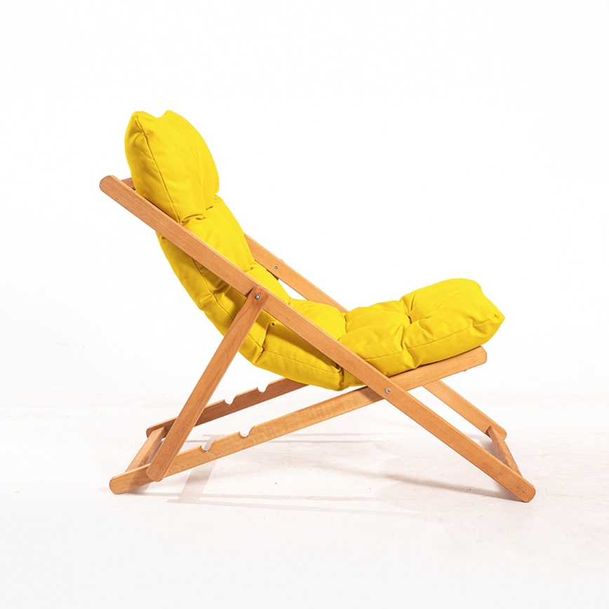 Lettino da giardino giallo/faggio